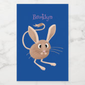 Schattigee lange oren jerboa cartoon illustratie voedselcontainer etiket (Enkel label)