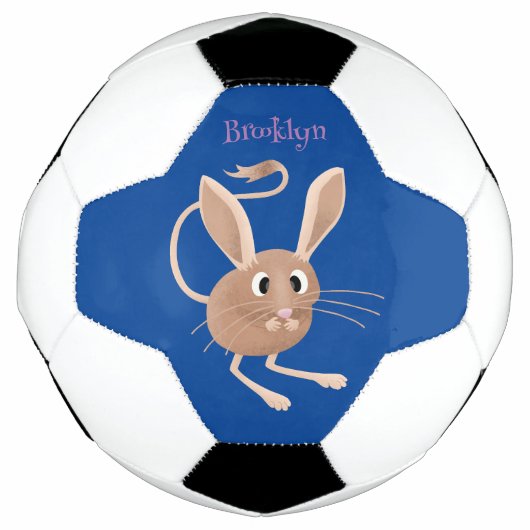 Schattigee lange oren jerboa cartoon illustratie voetbal (Voorkant)