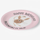 Schattigee lange oren jerboa gepersonaliseerde ver papieren bordje (Gekanteld)