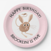 Schattigee lange oren jerboa gepersonaliseerde ver papieren bordje (Voorkant)