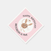 Schattigee lange oren jerboa gepersonaliseerde ver servet (Hoek)