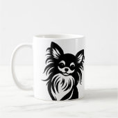 Schattigee langharige Chihuahua cartoon Koffiemok (Links)