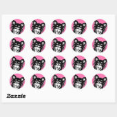 Schattigee langharige Chihuahua cartoon Ronde Sticker (Vel)