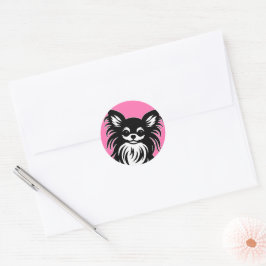 Schattigee langharige Chihuahua cartoon Ronde Sticker