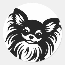 Schattigee langharige Chihuahua cartoon Ronde Sticker