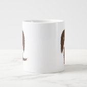 Schattigee langharige chocolade bruine teckel grote koffiekop (Voorkant)