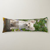 Schattigee langharige crème Chihuahua Dog Puppy kn Lichaamskussen (Voorkant)