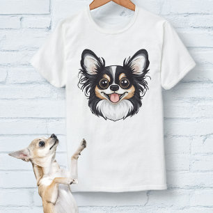 Schattigee langharige driekleur Chihuahua T-shirt