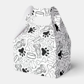 Schattigee langharige teckel worst hond bedankdoosjes (Voorkant Zijde)