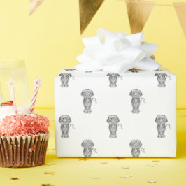 Schattigee langharige teckel worst hond cadeaupapier