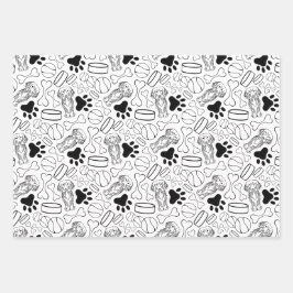 Schattigee langharige teckel worst hond inpakpapier vel