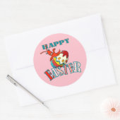 Schattigee langoesten Happy Easter (roze) Ronde Sticker (Envelop)
