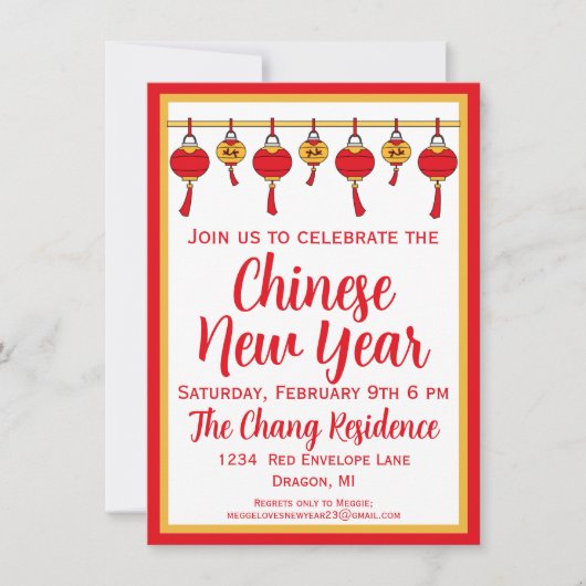 Schattigee lantaarn Chinees Nieuwjaar Kaart (Voorkant)