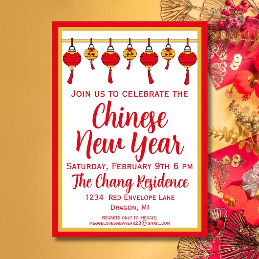 Schattigee lantaarn Chinees Nieuwjaar Kaart