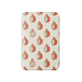 Schattigee Latte Art in Rode Koffiemokken Patroon Badmat (Voorkant Verticaal)