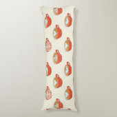 Schattigee Latte Art in Rode Koffiemokken Patroon Lichaamskussen (Voorkant Verticaal)