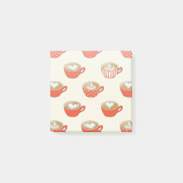 Schattigee Latte Art in Rode Koffiemokken Patroon Post-it® Notes