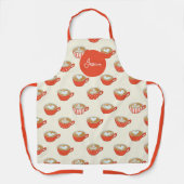 Schattigee Latte Art in Rode Koffiemokken Patroon Schort (Voorkant)