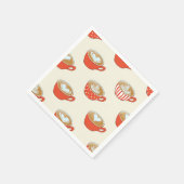 Schattigee Latte Art in Rode Koffiemokken Patroon Servet (Hoek)