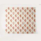 Schattigee Latte Art in Rode Koffiemokken Patroon Wandkleed (Voorkant (horizontaal))