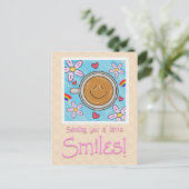 Schattigee latte glimlacht aan je denken briefkaart (Staand voorkant)