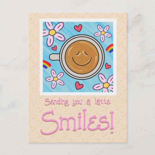 Schattigee latte glimlacht aan je denken briefkaart (Voorkant)
