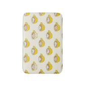 Schattigee latte kunst in gele koffiemokken patroo badmat (Voorkant Verticaal)