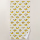 Schattigee latte kunst in gele koffiemokken patroo strandlaken (Voorkant)