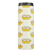 Schattigee latte kunst in gele koffiemokken patroo thermosbeker (Achterkant)