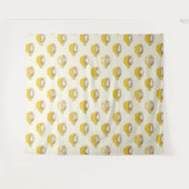 Schattigee latte kunst in gele koffiemokken patroo wandkleed (Voorkant (horizontaal))