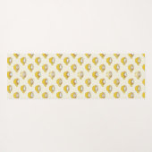 Schattigee latte kunst in gele koffiemokken patroo yogamat (Achterkant (horizontaal))