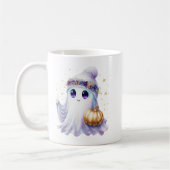 Schattigee Lavendar Paarse Ghost Halloween Spooky Koffiemok (Links)