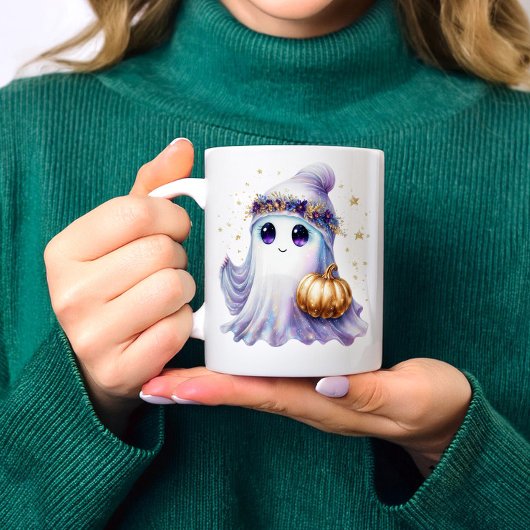 Schattigee Lavendar Paarse Ghost Halloween Spooky Koffiemok