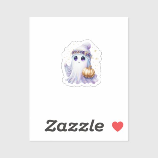 Schattigee Lavendar Paarse Ghost Halloween Spooky  Sticker (Vel)