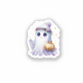 Schattigee Lavendar Paarse Ghost Halloween Spooky  Sticker (Voorkant)