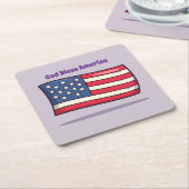 Schattigee Lavendel Amerikaanse Vlag Onderzetter S (Schuin)