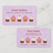 Schattigee Lavendel Paarse Cupcake Bakkerij Visitekaartje (Voorkant / Achterkant)