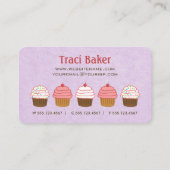 Schattigee Lavendel Paarse Cupcake Bakkerij Visitekaartje (Achterkant)
