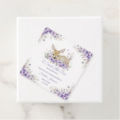 Schattigee Lavendel Paarse Floral Deer Baby shower Bedankjes Labels (In situ)