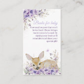 Schattigee Lavendel Paarse Floral Deer Baby shower Informatiekaartje (Voorkant)