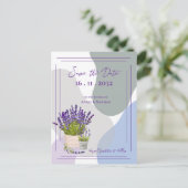 Schattigee Lavendel Thema Bloemenbruiloft Aankondigingskaart (Staand voorkant)