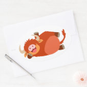 Schattigee Lazy Cartoon Highland Koe Sticker (Envelop)