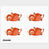 Schattigee Lazy Cartoon Highland Koe Sticker (Vel)