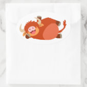 Schattigee Lazy Cartoon Highland Koe Sticker (Tas)