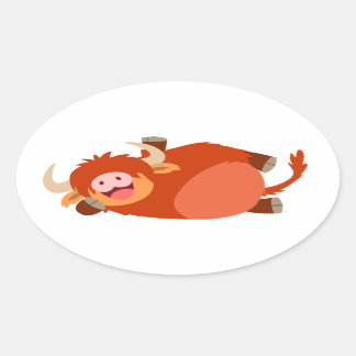 Schattigee Lazy Cartoon Highland Koe Sticker