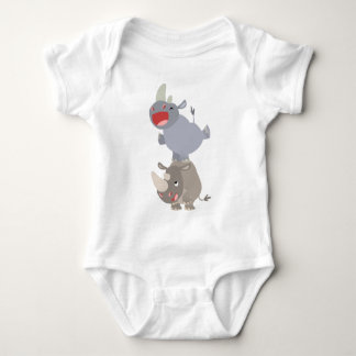 Schattigee Leapfrog Cartoon neushoorns Baby Romper