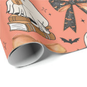 Schattigee lectuur Halloween Ghosts Bows Bats Cadeaupapier (Rol Hoek)