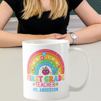 Schattigee leerkracht eerste klas gepersonaliseerd koffiemok