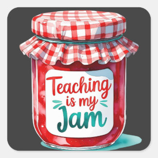 Schattigee leerkracht terug naar school vierkante sticker