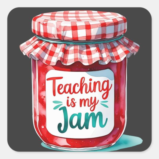 Schattigee leerkracht terug naar school vierkante sticker (Voorkant)